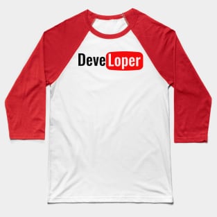 Developer Funny Sticker YouTube Baseball T-Shirt